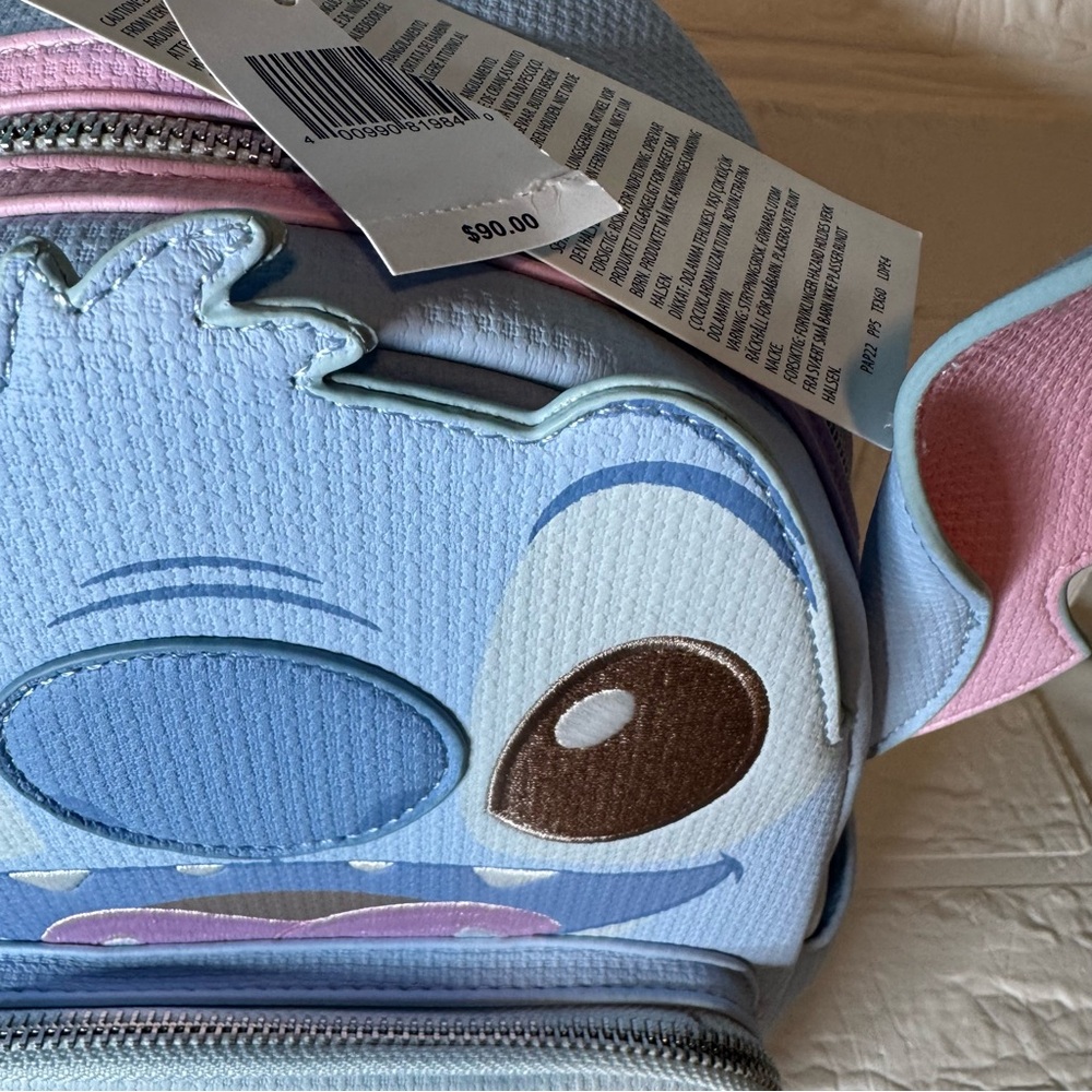 New Loungefly Disney Stitch Mini Backpack - Light Blue and Pink - Picture 3 of 11